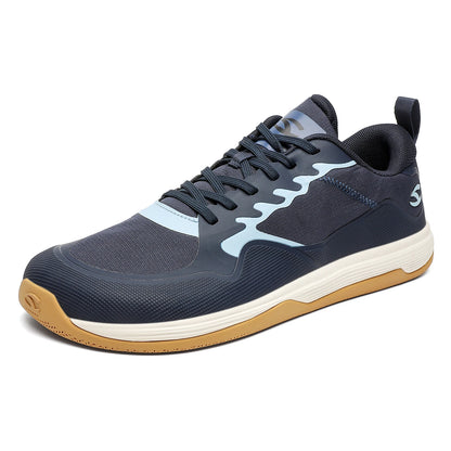 HOBIBEAR Unisex Walking Sneakers – Lace-Up Artificial Leather Hiking & Running Shoes for Men & Women