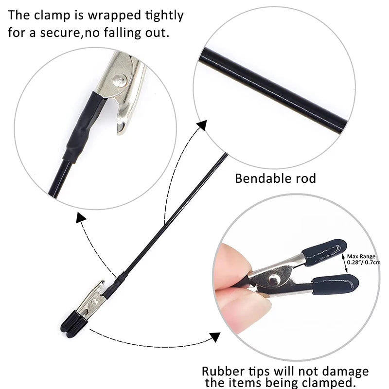 Soldering Third Hand Tool - Magnetic Base Flexible Arm PCB Holder with Alligator Clips for Electronics Repair Welding