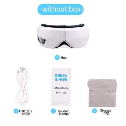 6D Smart Eye Massager — Vibration & Hot Airbag Compress, Bluetooth Music Eye Massage Glasses for Relaxation & Fatigue Relief