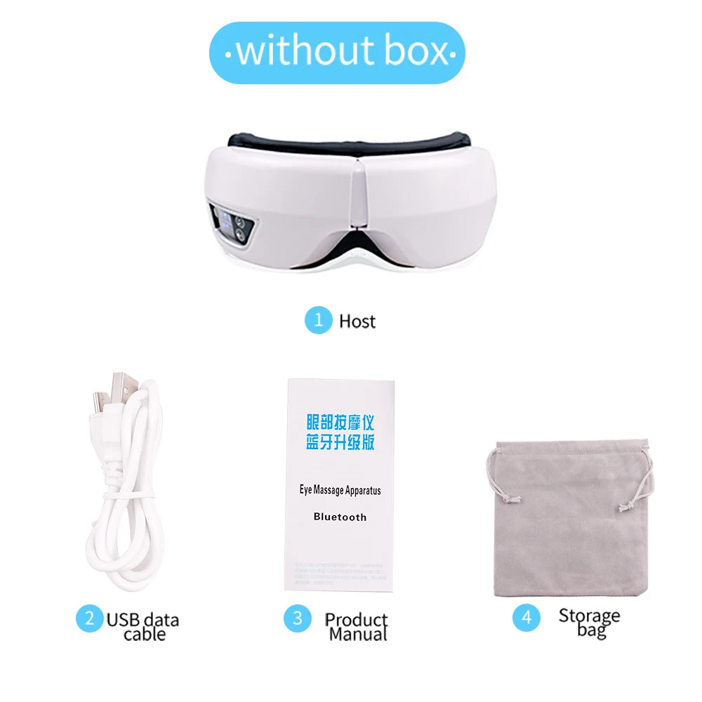 6D Smart Eye Massager – Vibration & Airbag Compression, Bluetooth Music Eye Care Glasses for Fatigue Relief