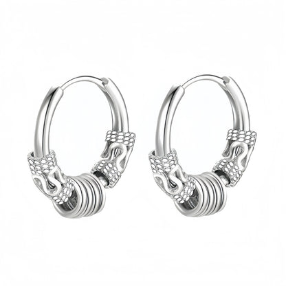 Long Hanging Cross & Leaf Hoop Earrings – Vintage Stainless Steel Hip Hop Unisex Jewelry Accessories