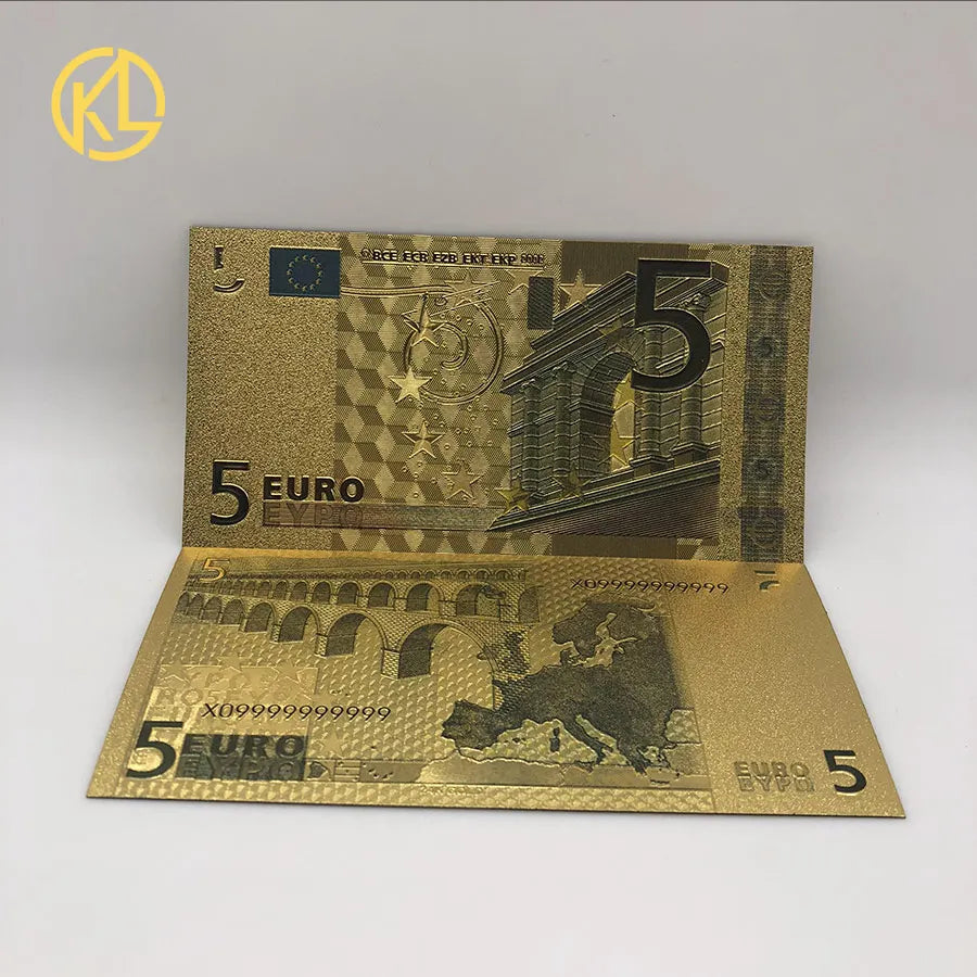 Colored European Banknote Currency Set – 5 to 1000 Million Euro Gold Notes for Business Gifts & Collection