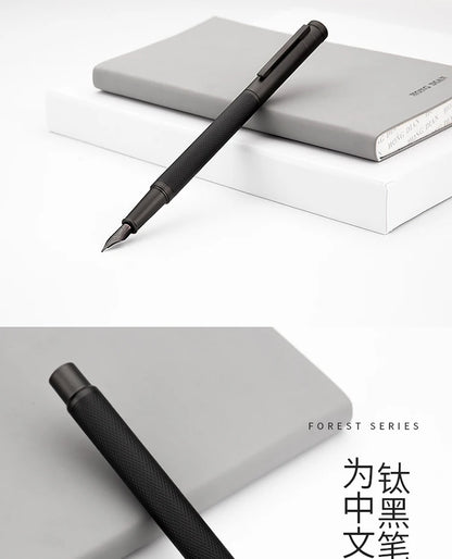 LT Hongdian Titanium Black Forest Calligraphy Pen — Student & Business Ink Pen with Gift Box