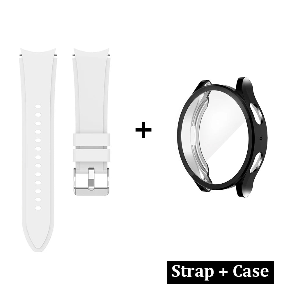 Samsung Galaxy Watch 4/5/6/7 TPU Protective Case - All-Around Cover with Sport Band for Galaxy Watch 6 Classic 43/47mm