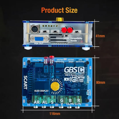 GBSC Mini Video Converter – RGBS/YPbPr/VGA/SCART to HDMI/VGA Output for Dreamcast, PS2, GameCube, Wii & SFC