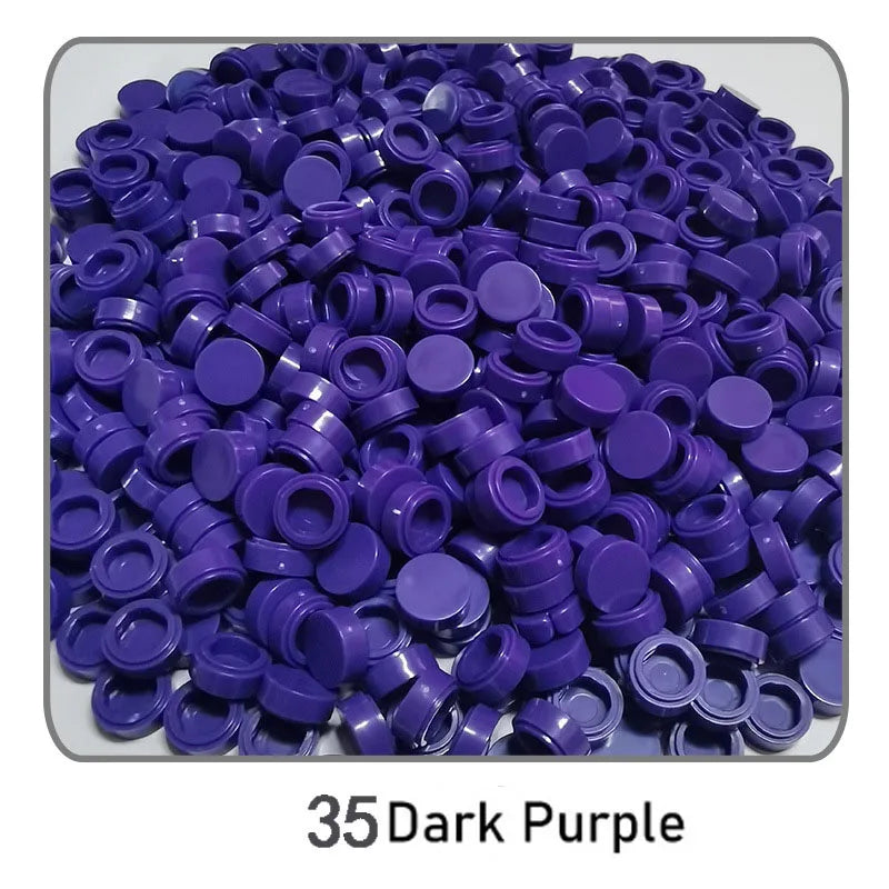 1000Pcs 1x1 Round Building Blocks Set - 52 Color DIY Creative Educational Bricks Compatible with 98138 Toy Kits for Kids