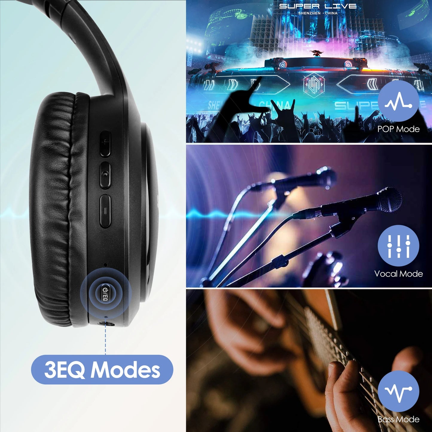 Siindoo JH-919 Foldable Wireless Headphones – Bluetooth Stereo Earphones with Mic & Super Bass, 4 Colors for iPhone, Laptop, PC