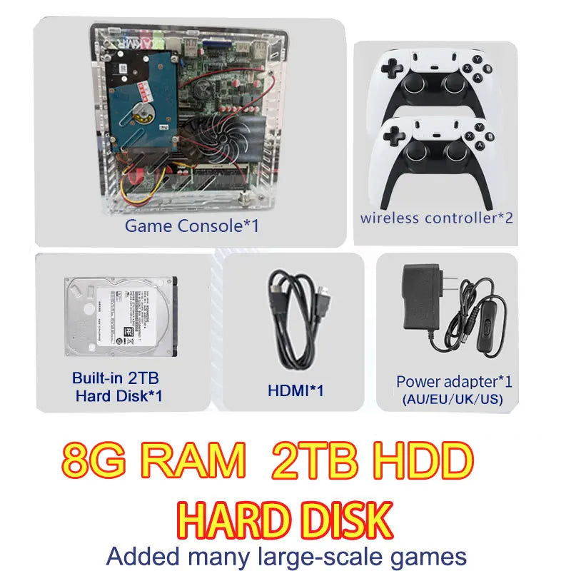 NEW Super Console U7 Plug & Play Retro Game Console – 1TB HDD, 70,000+ Games, Windows 11, 4GB RAM, 60 Emulators (PS2, Wii, PSP, GameCube) for TV Gaming