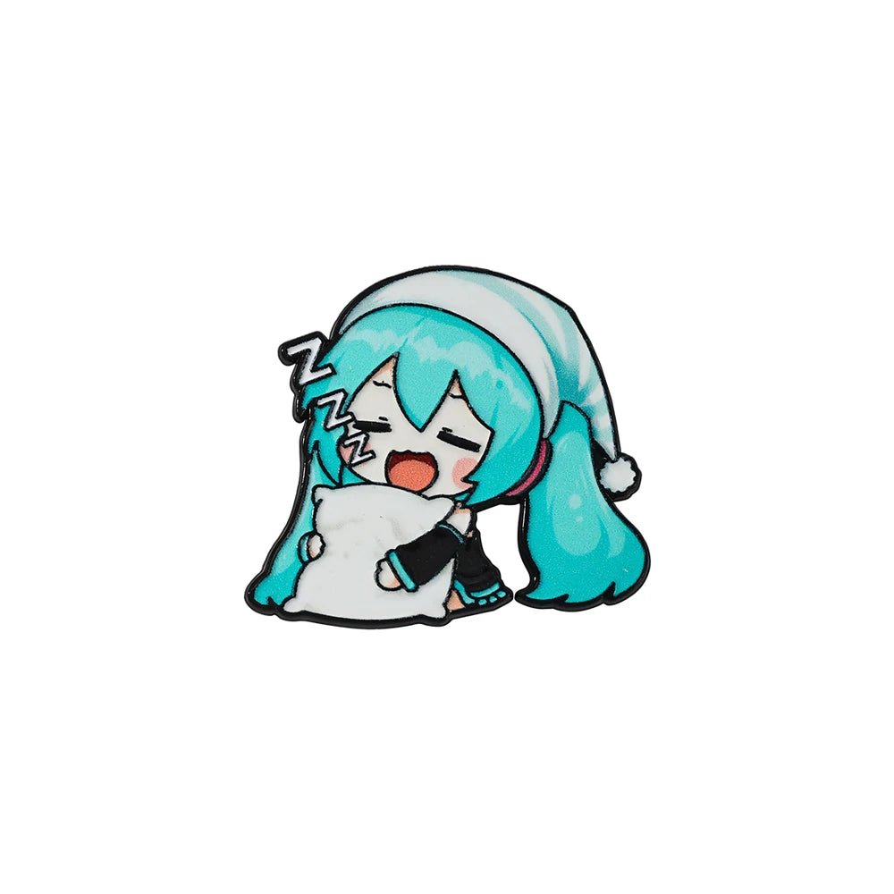 6-Piece Kawaii Chibi Vocaloid Enamel Pin Set - Cute Anime Metal Lapel Badges for Backpacks & Gifts