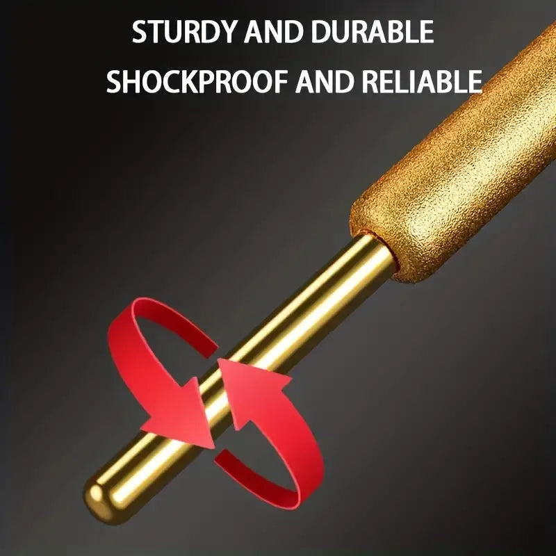 12PCS Diamond Chainsaw Sharpener Set – Titanium Coated Corundum Rotary Burr Stone File Grinding Heads for Chainsaw, Jade & Multi-Purpose Polishing Tool Kit