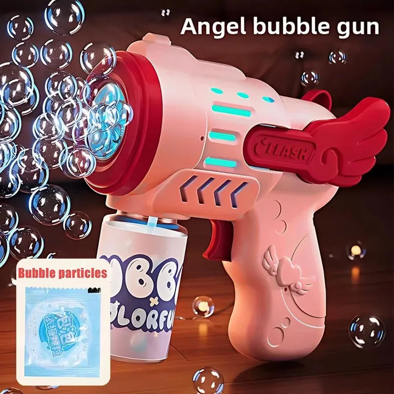 Automatic Bubble Gun Rocket - Electric Bubble Blower Toy with Bubble Liquid for Kids’ Beach & Outdoor Fun
