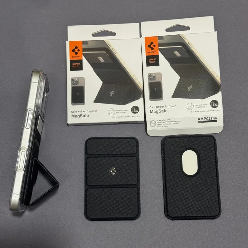 Spigen MagSafe Folding Card Holder - Phone Stand & Card Wallet for iPhone