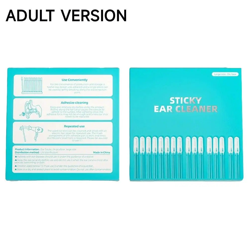 24-Piece Sticky Ear Cleaner Set – Soft Silicone Adhesive Ear Picks for Convenient Earwax Removal
