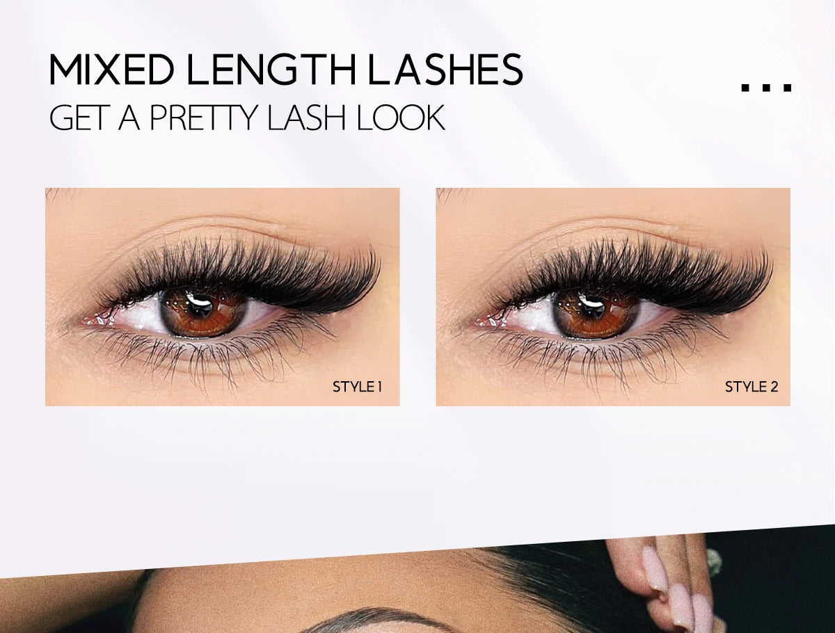 Lash Clusters Extension Kit – Fake Eyelashes Set with Lash Bond, Seal, and Applicator Tool for Makeup