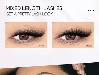 Lash Clusters Extension Kit – Fake Eyelashes Set with Lash Bond, Seal, and Applicator Tool for Makeup