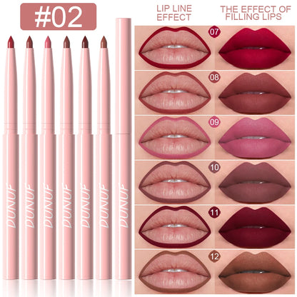6pcs Waterproof Lip Liner Set - Long-Lasting Non-Fading Makeup Pencil Collection