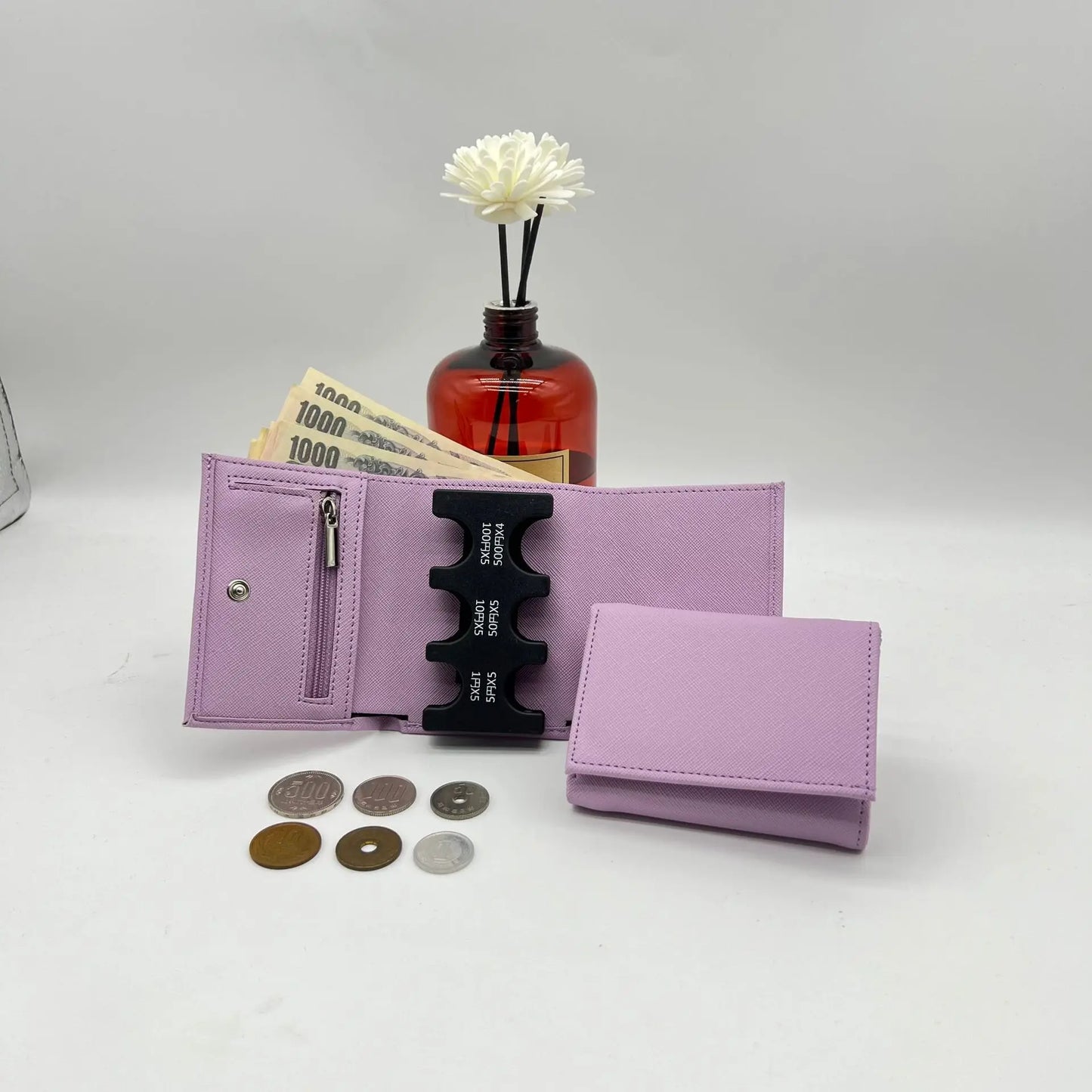 Multi-Functional 2-in-1 Portable Coin Clip & Card Wallet – Colorful Tri-Fold Coin Purse for Travel & Loss Prevention