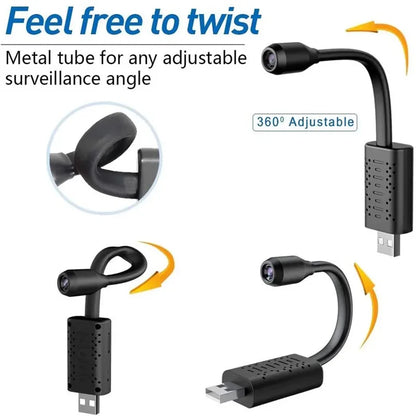 Xiaomi WiFi 4K Mini USB Surveillance Camera – Flexible Lens Security Camcorder with Motion Detection and Video Recording