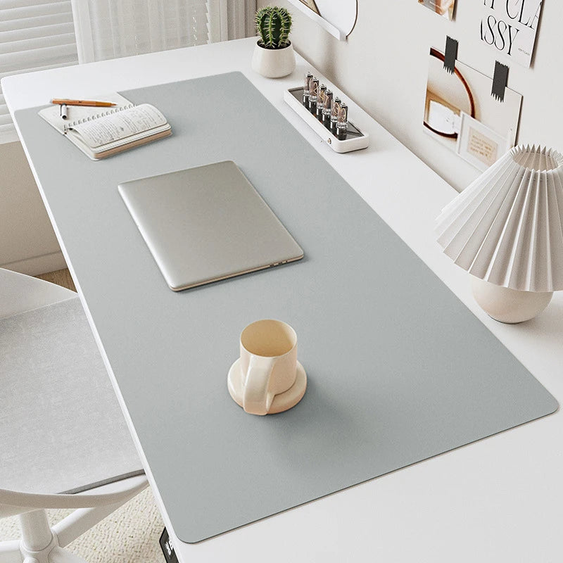 PU Leather Desk Mouse Pad – Waterproof Non-Slip Gaming & Office Keyboard Mat, Solid Color Computer Desk Mat Protector
