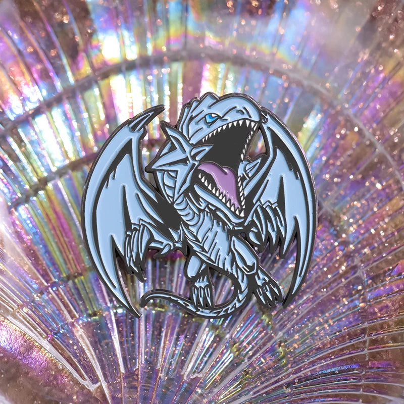Yu-Gi-Oh! Blue-Eyes White Dragon Enamel Pin - Anime Brooch Badge for Backpacks, Lapels, and Collectors’ Gifts