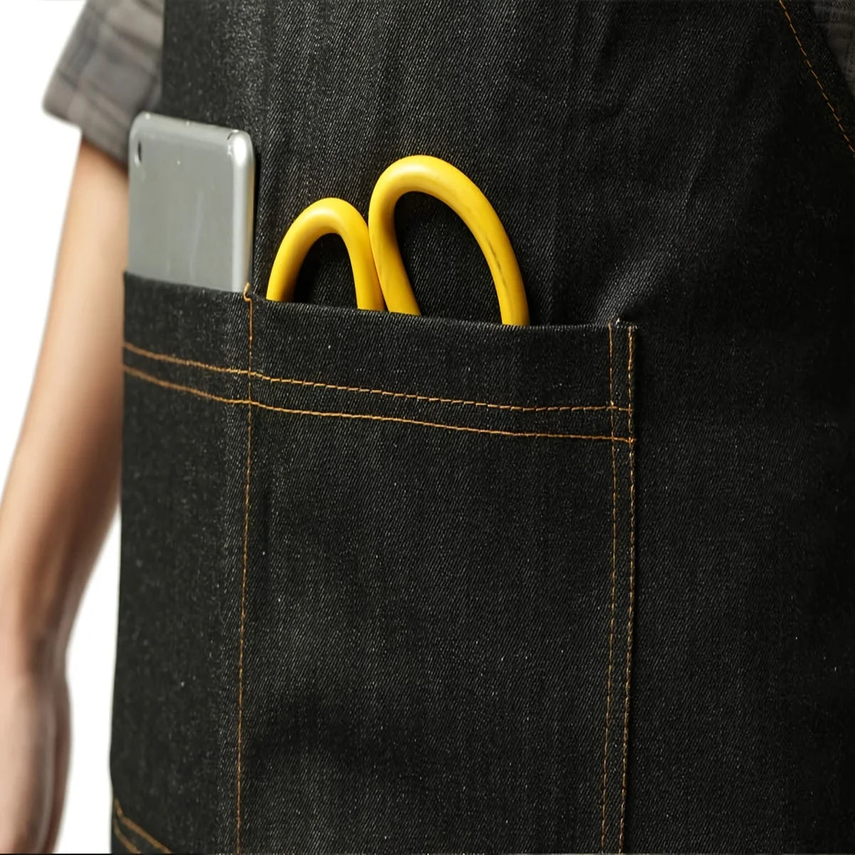 Denim Work Apron with Pockets - Lightweight Waterproof Waxed Canvas Tool Apron for Men & Women