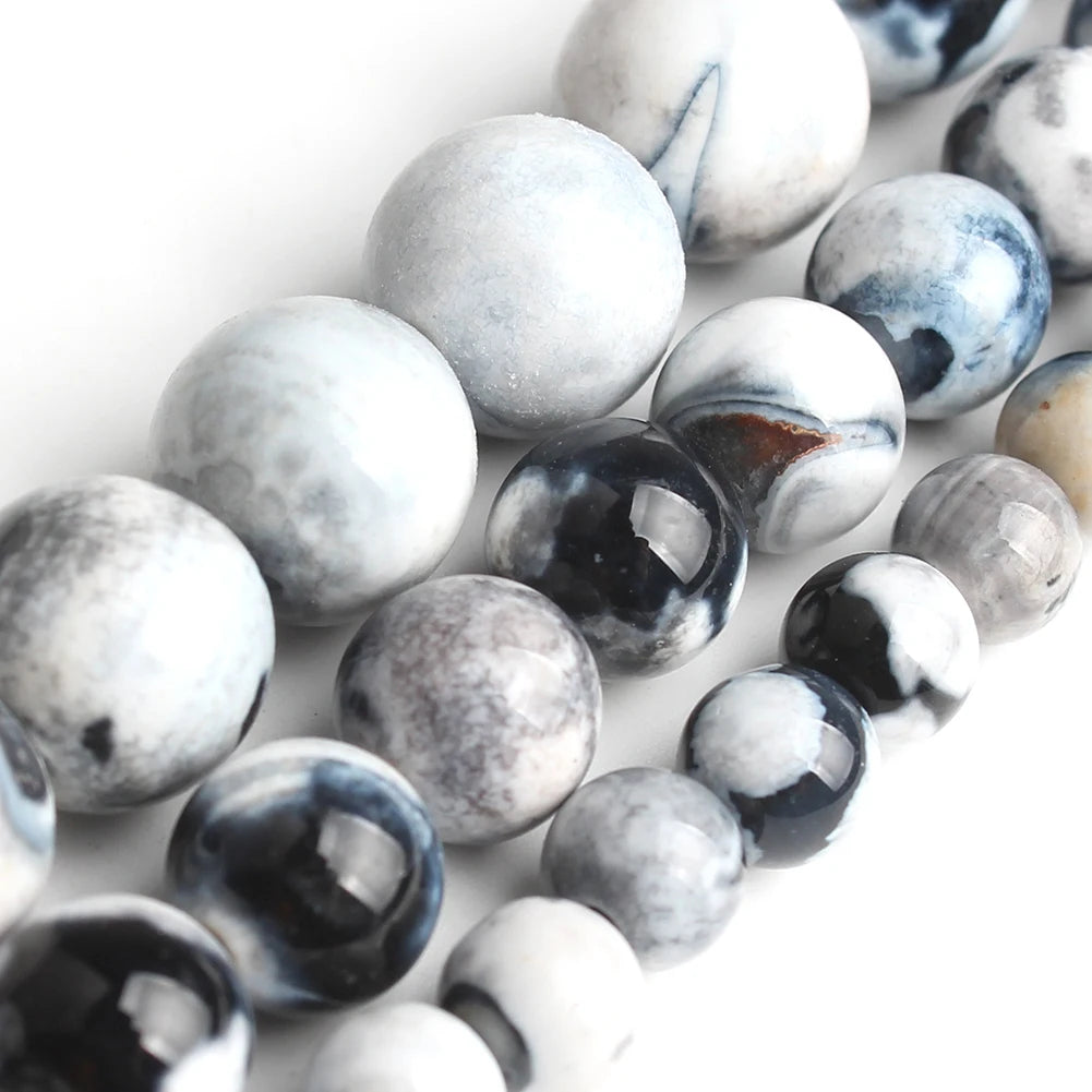 Natural Flame Stone Beads - Yooperlite & Fire Sodalite Loose Spacer Beads for DIY Bracelets and Necklaces