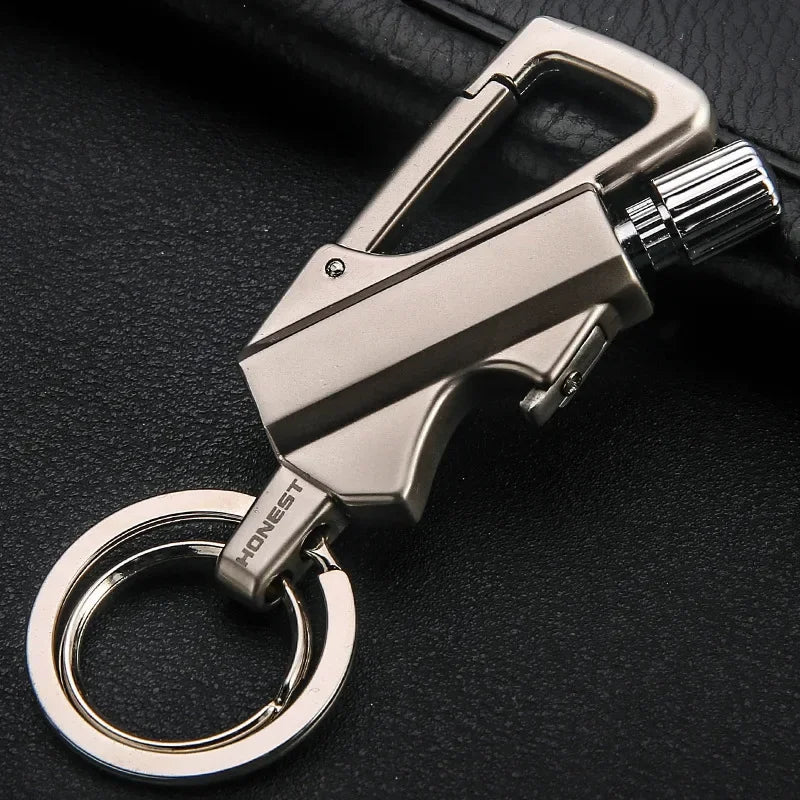 Outdoor Multifunctional Keychain Lighter — Portable Metal Kerosene Ignition Tool for Camping