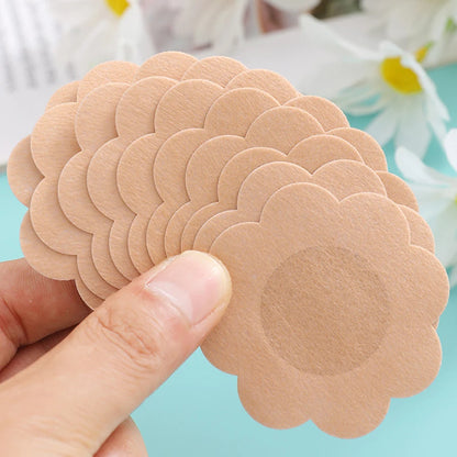 100PC Disposable Cloth Nipple Covers – Invisible Bra Pasties, Breast Petals & Chest Stickers for Women