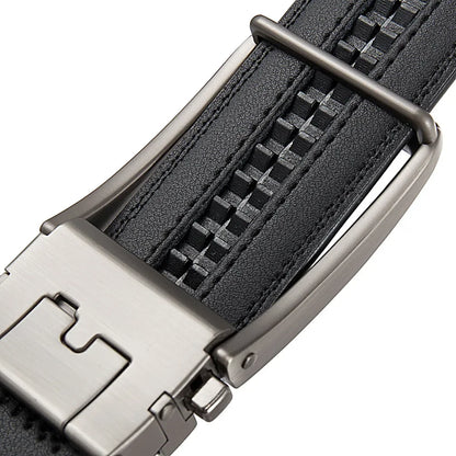 Click Belts for Men — Luxury Designer Genuine Leather Belt with Automatic Buckle, High-Quality Fashion Waist Strap