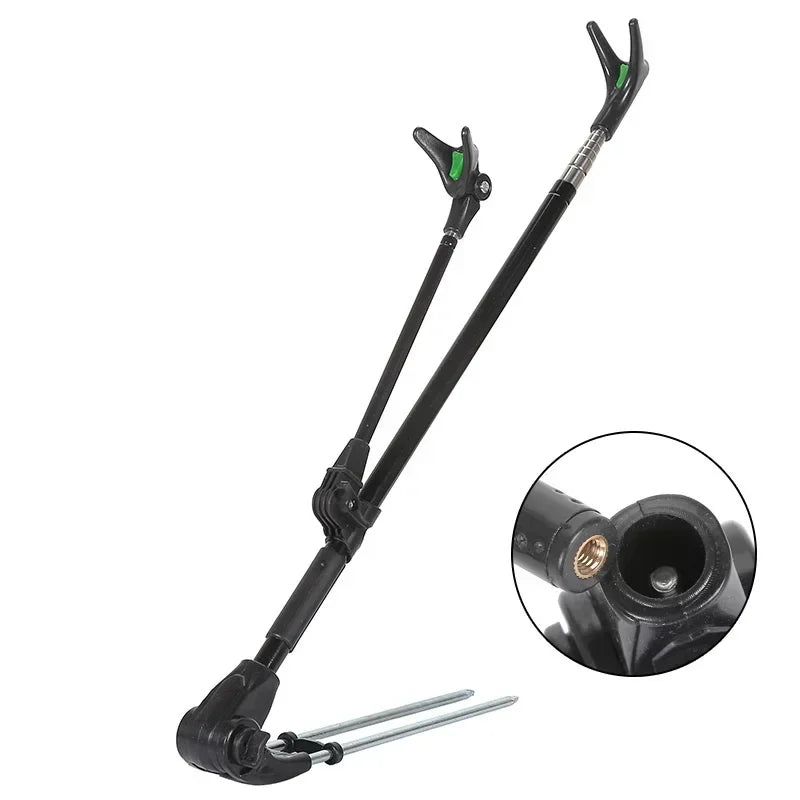 Adjustable Stainless Steel Telescopic Fishing Rod Holder Bracket – 1.7M/2.1M/2.4M Thickened Dual-Purpose Fishing Rod Support Stand for Outdoor Fishing