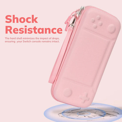 Pink Carrying Case for Nintendo Switch – Portable Travel Handbag with Screen Protector, Thumb Grip Cap, and Game Accessories Cover