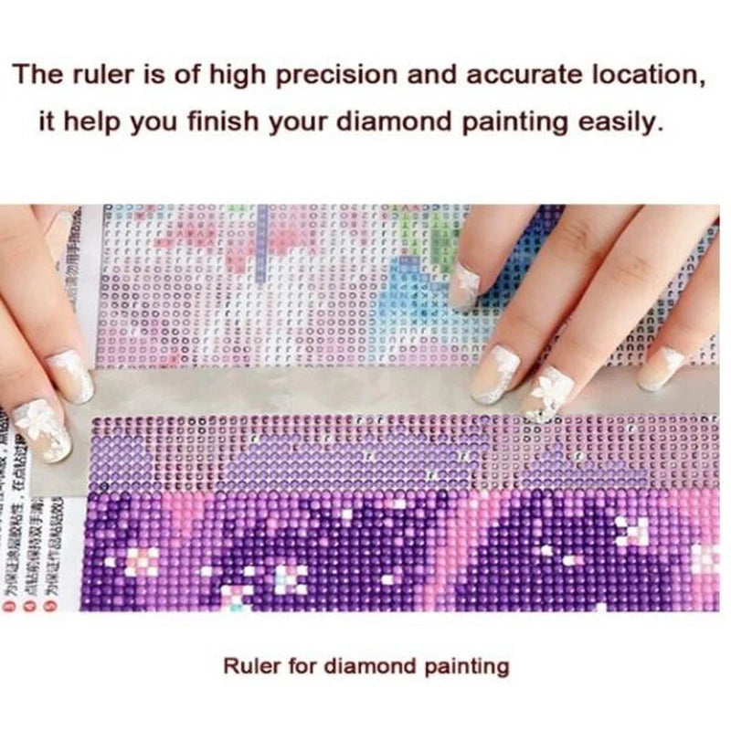 Practical 5D DIY Diamond Painting Ruler: Point Drill Cross Stitch Net Rule for Diamond Embroidery - Craft Accessories