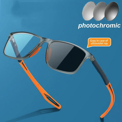 Intelligent Photochromic Myopia Glasses – Vintage TR90 Computer Sunglasses for Nearsighted Users, Finished Lenses -1.0 to -6.0