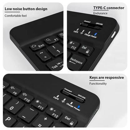 Mini Bluetooth Wireless Keyboard Set - Universal Phone Tablet iPad Keyboard and Mouse Accessories