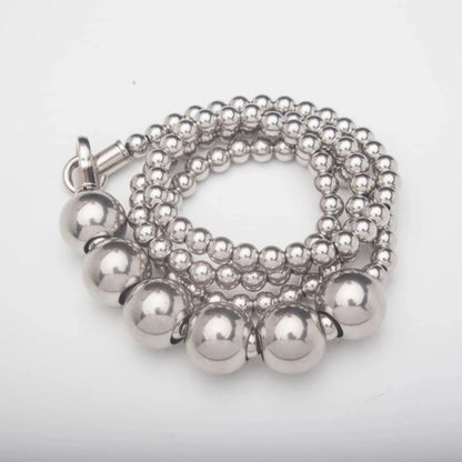 EDC Stainless Steel Ball Bracelet and Necklace - Titanium Steel Personal Safety Accessory for Everyday Carry