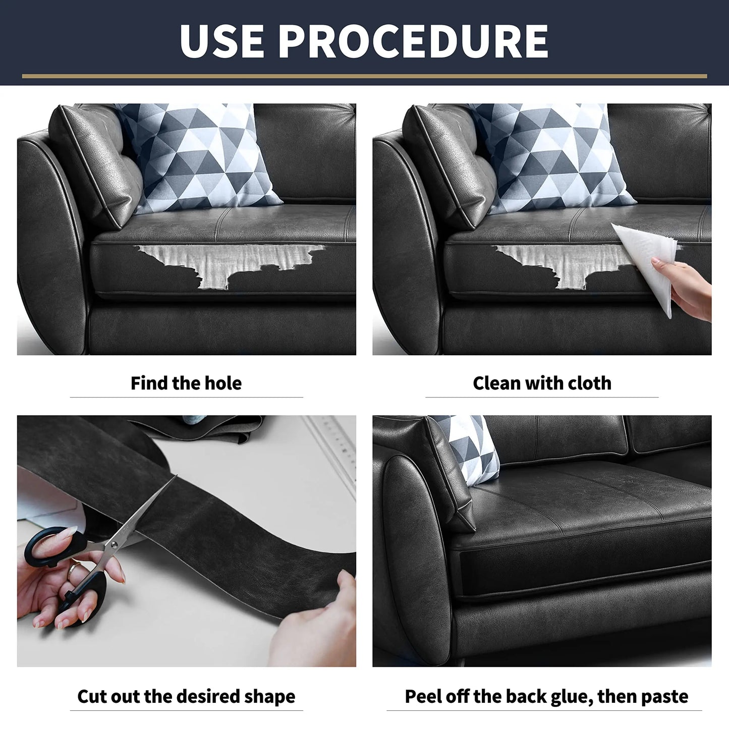 Self-Adhesive Leather Repair Patch Tape - DIY Fix for Sofas, Car Seats, Bags & Home Furniture