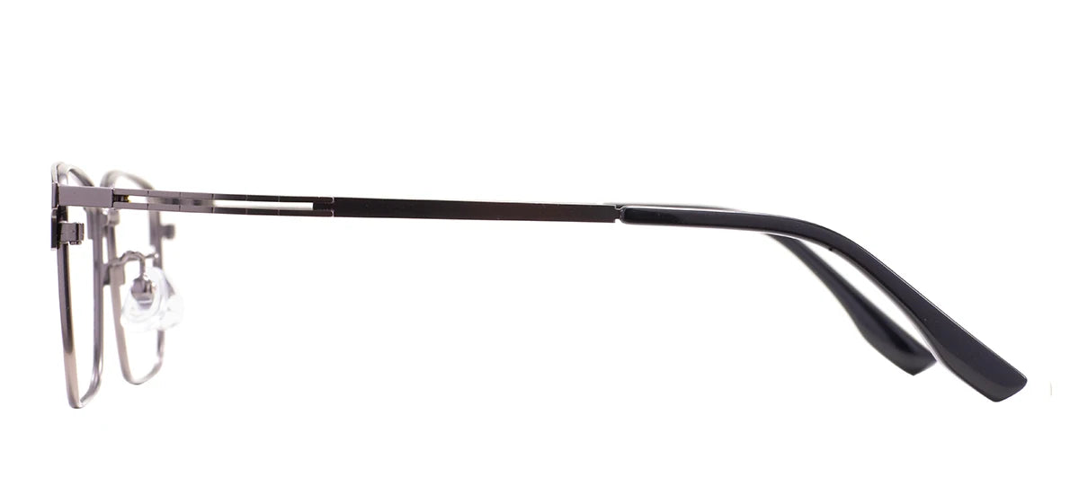 Comfortable Rectangular Men’s Business Glasses – Full Rim Browline Metal Frame for Optical Prescription Lenses