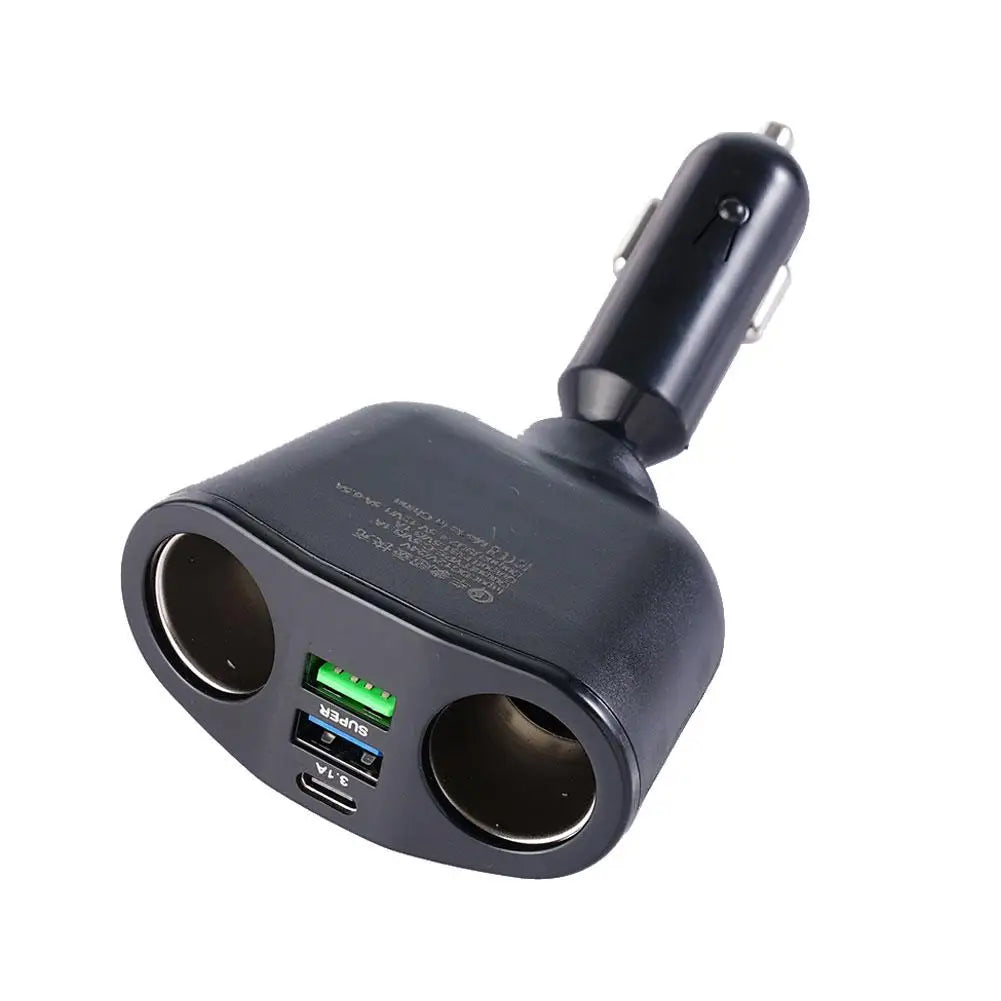 PD QC3.0 Dual USB Car Charger - 120W 12V/24V Cigarette Lighter Splitter for Phone, DVR and Dashcam