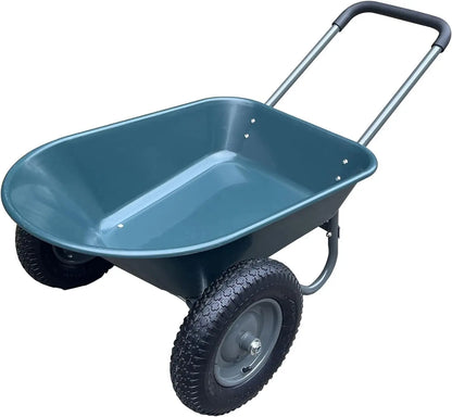 Heavy Duty Poly Yard Dump Cart - 1200LB Towable Utility Wagon with Dual Wheels for Landscaping & Hauling