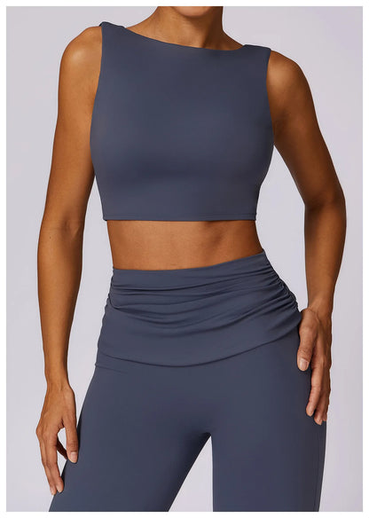 NCLAGEN Women’s High-Support Sports Bra – Breathable Open-Back Yoga & Fitness Tank Top with Removable Pads