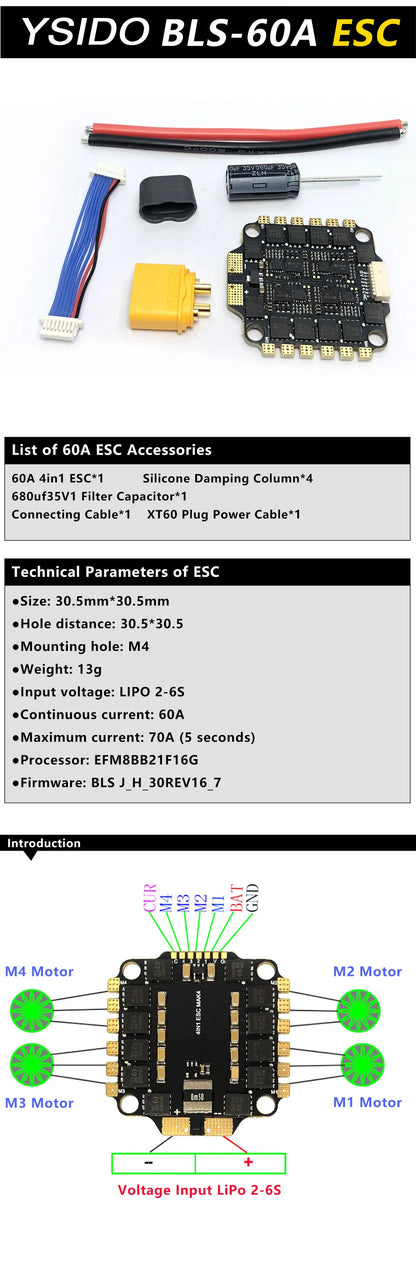F4V3S F4 V3 V3S PLUS FC Stack with OSD & Barometer – 30A 45A 60A ESC for FPV Racing Drones