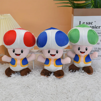 Mario Bros Plush Toys — Yellow, Blue, Red & Green Toad Toadette Stuffed Dolls | Soft Toys Birthday Gift for Kids
