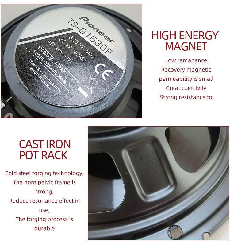 6 Inch 640W 3-Way Universal Car Coaxial Speakers - Full Range HiFi Auto Stereo with Non-Destructive Installation