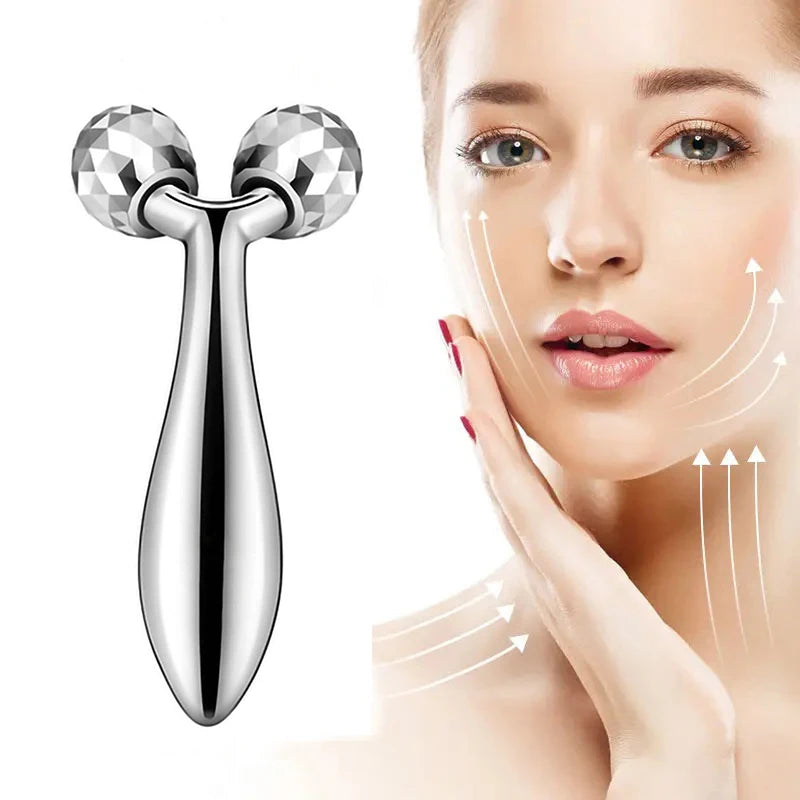 3D Y-Shape Face Roller Massager – Manual 360° Rotating Facial Lifting & Wrinkle Remover Tool for Skin Care