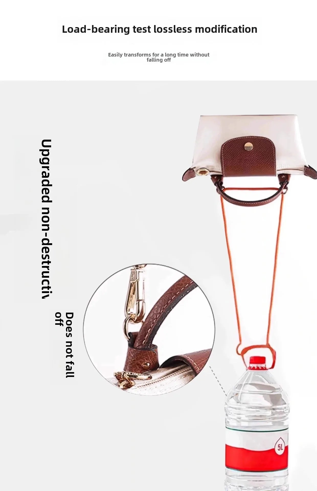 Leather Replacement Crossbody Bag Strap for Longchamp Mini — Earthy Color Shoulder Strap, No Punching Needed