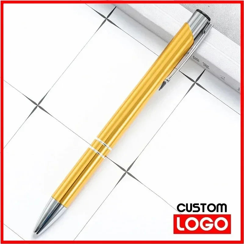 50PCS Custom Metal Ballpoint Pens — Personalized Engraved Logo Advertising Pen, Ideal Gift and Promotional Item