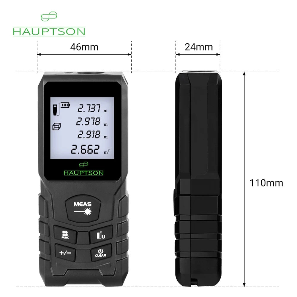 HAUPTSON 70/100M Laser Distance Meter – Digital Rangefinder Tape for Building & Construction