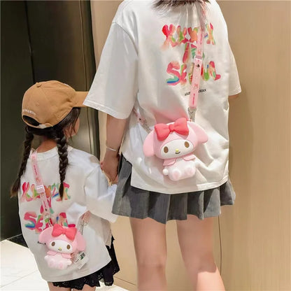 Sanrio Hello Kitty Princess Kawaii Fashion Bag: Small Silicone Storage Purse - Anime Cartoon Model Toys for Kids - Lovely and Unique Gift