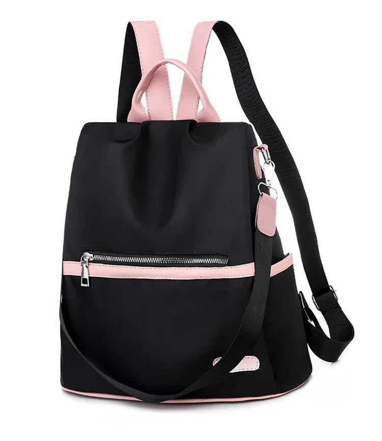 Oxford Fabric Large Capacity Backpack - Multi-Layer Storage, Solid Color Fashion Backpack for Women