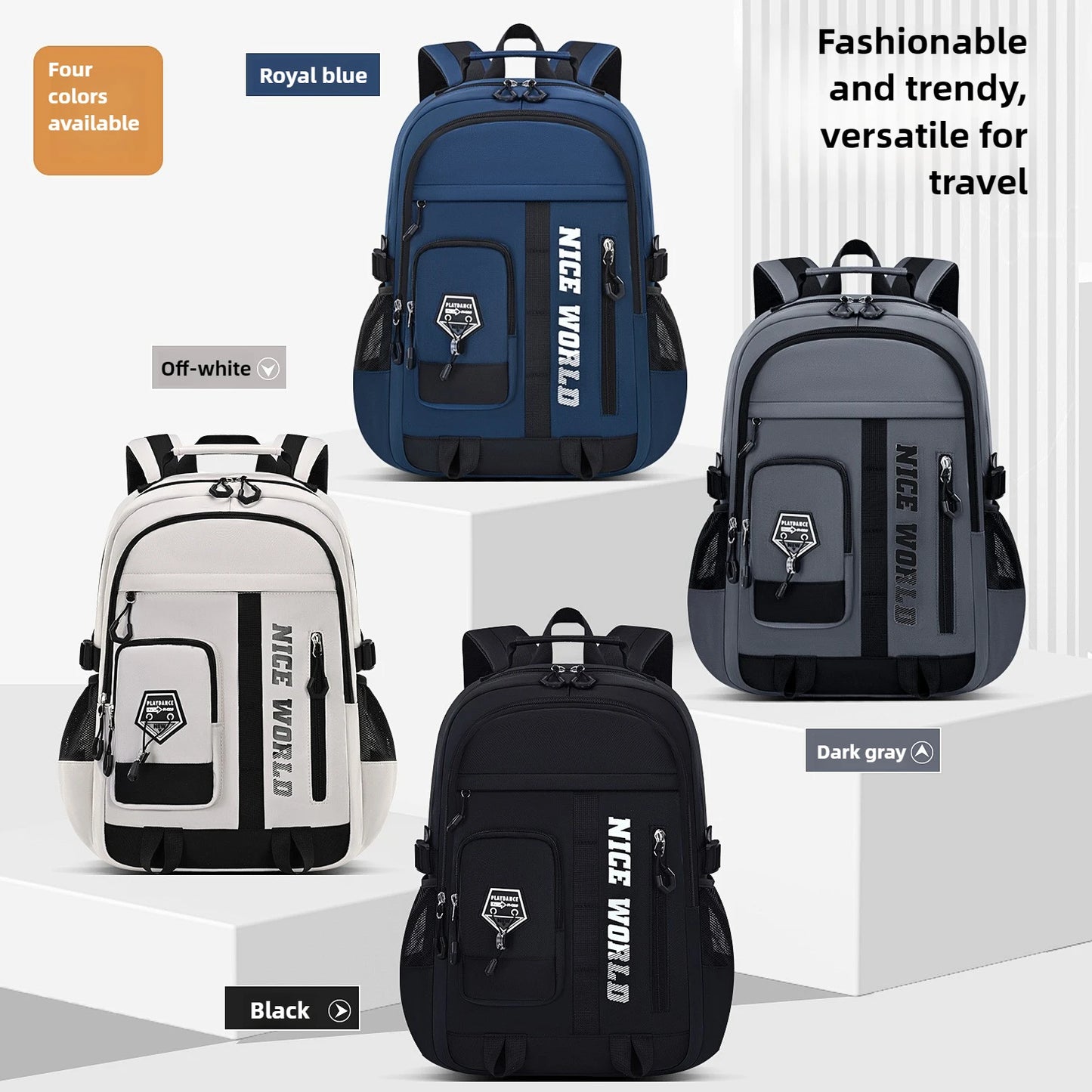 Cool Large Teenage School Backpack for Boys & Girls, Multi-Pocket Student Bookbag for Middle, High School & College